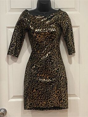 Blackmilk Shiny Leopard Body Con Dress